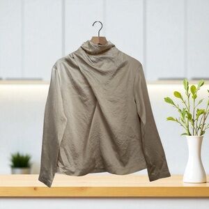 ZARA Women’s Crean Satin Acetato Long Sleeve Back Button Blouse Size S